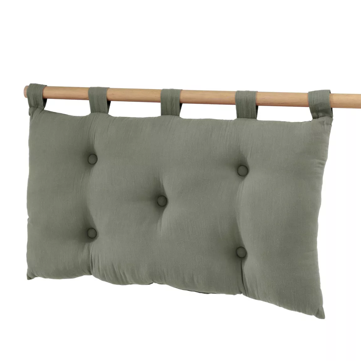 Tête de lit coussin gaze de coton (80 x 50 cm) Gaïa Vert romarin