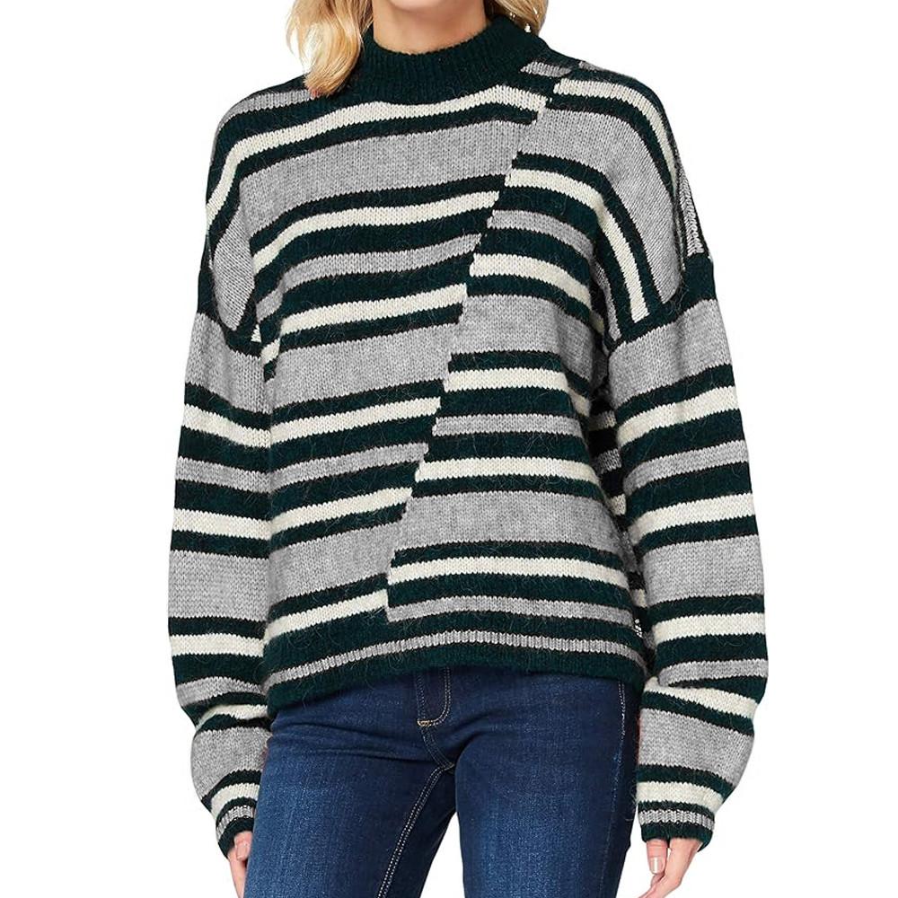 Superdry Pull Gris/Noir à Rayures Femme Superdry Chunky