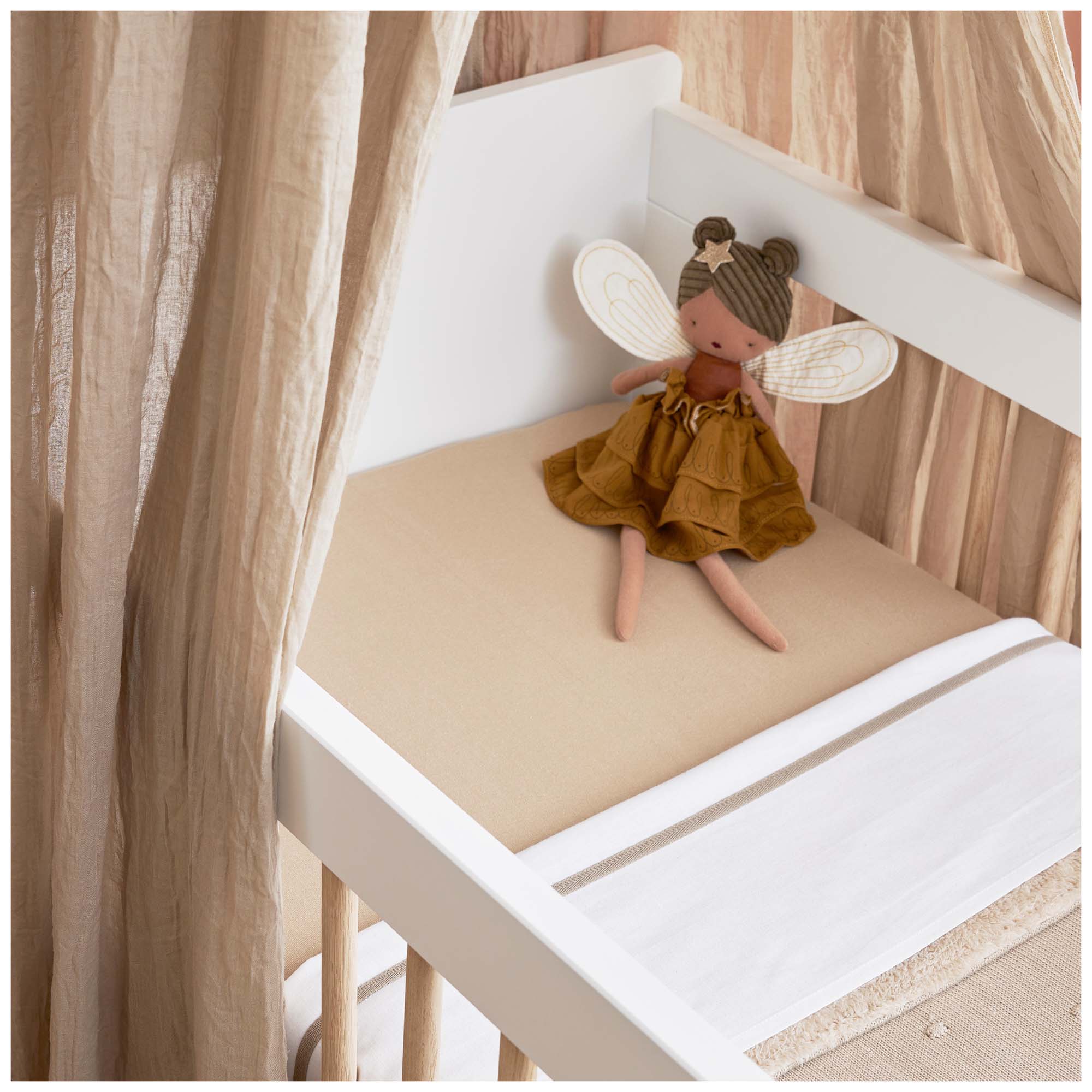Meyco ledikant hoeslaken beige