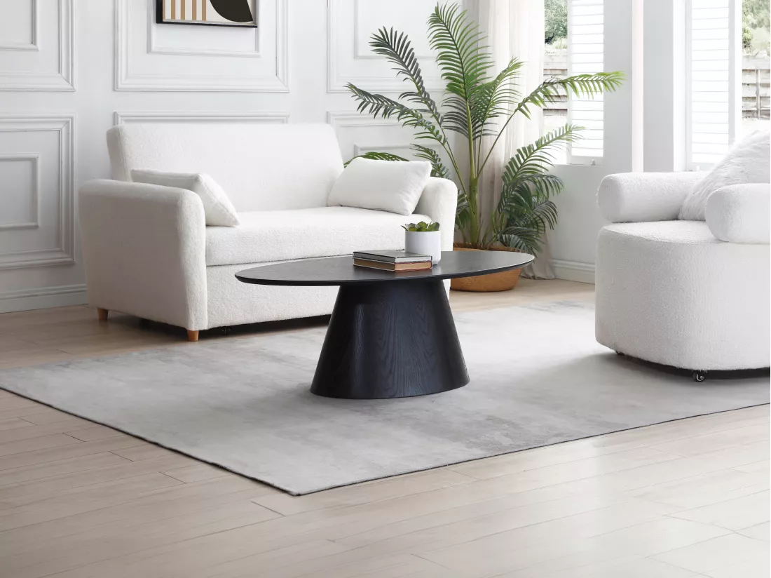 Table basse placage frêne - Noir - ANTELADA