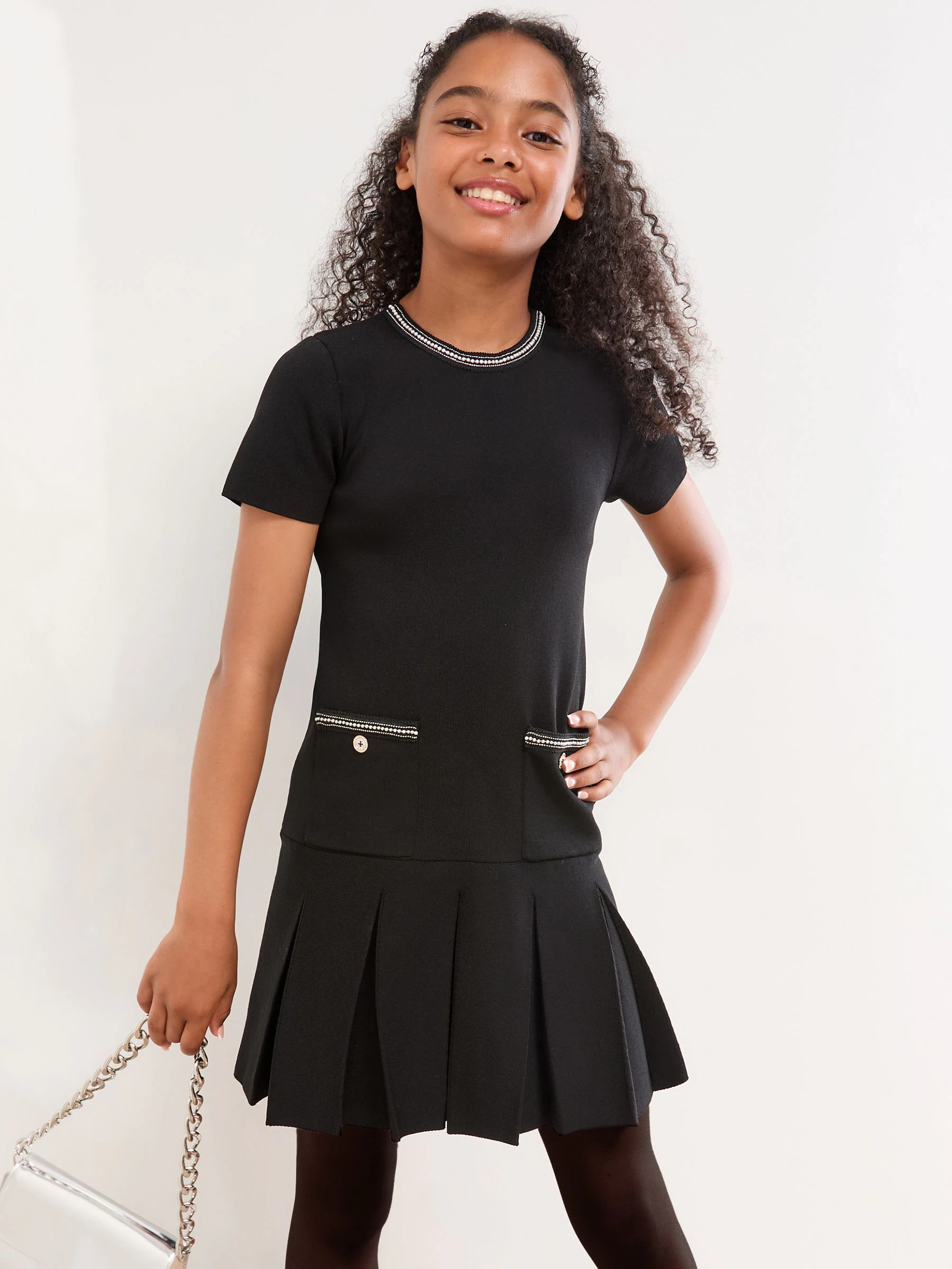 Lipsy gebreide jurk met verlaagde taille (5-16jr)