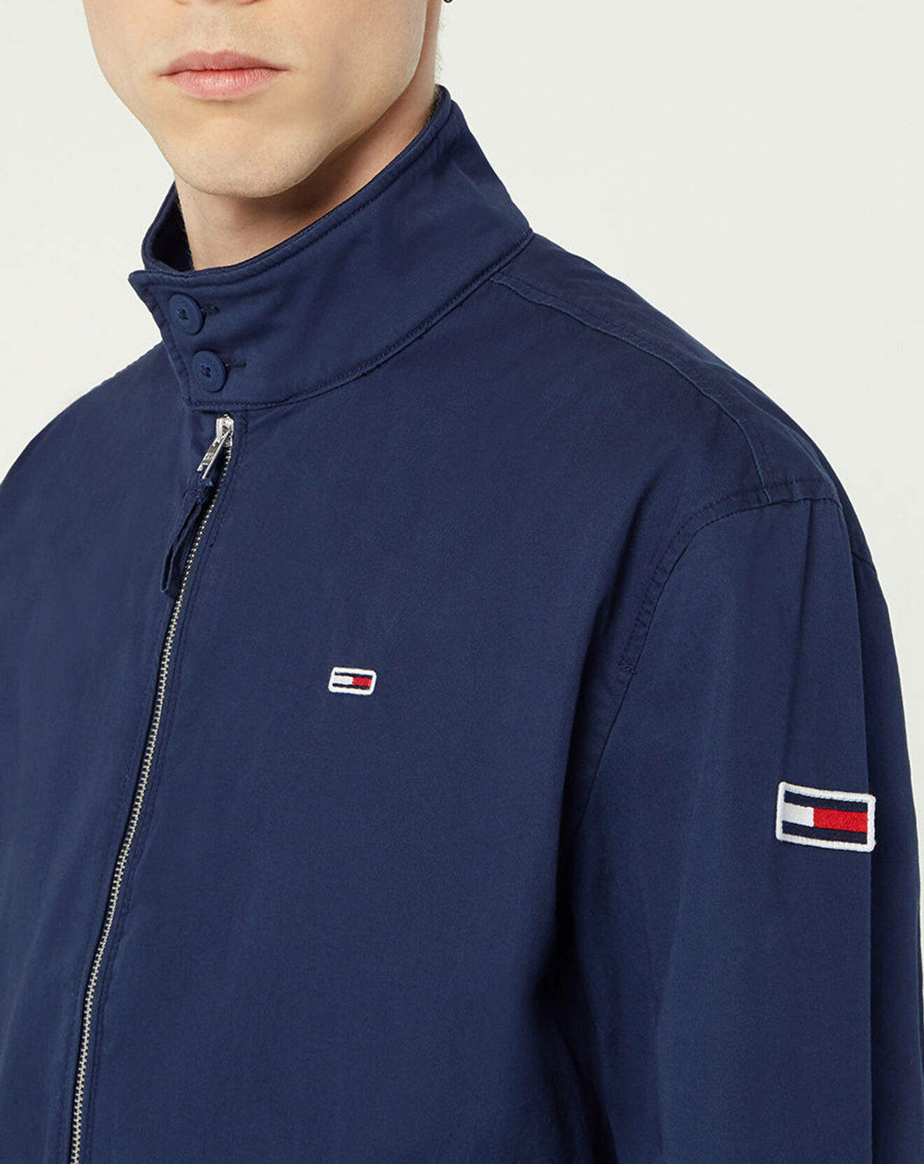 Tommy Jeans Blouson 100% Coton Bio Harrington bleu marine