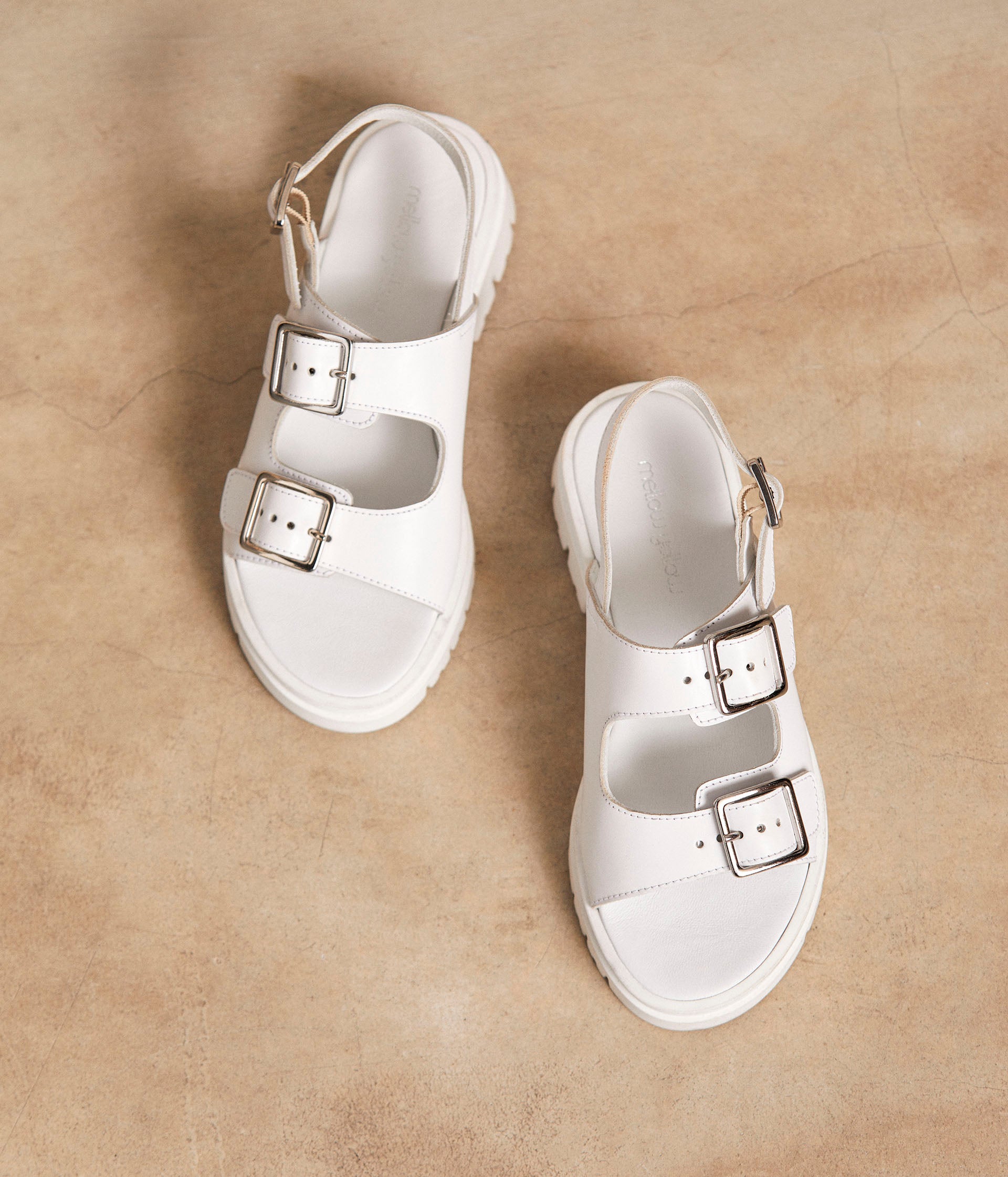 Sandales cuir blanc Noélie