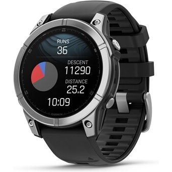 Montre connectée Garmin fenix E AMOLED 47mm Acier Silver avec bracelet Graphite