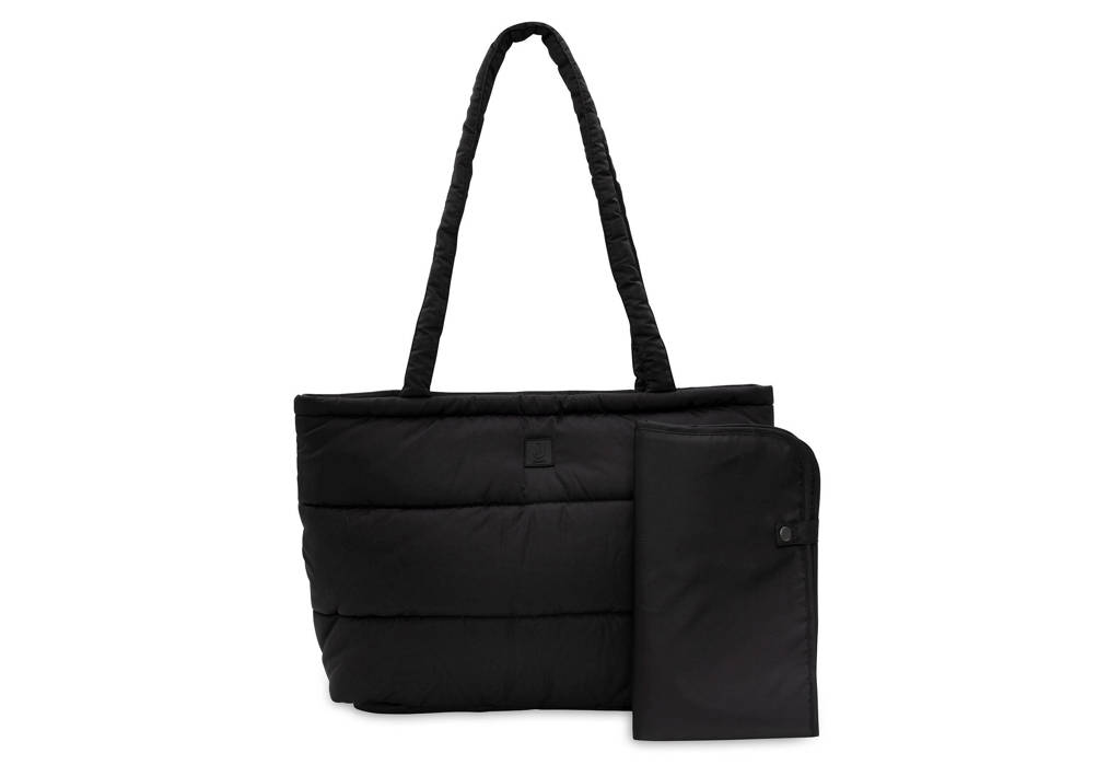 puffed bag mom luiertas - black