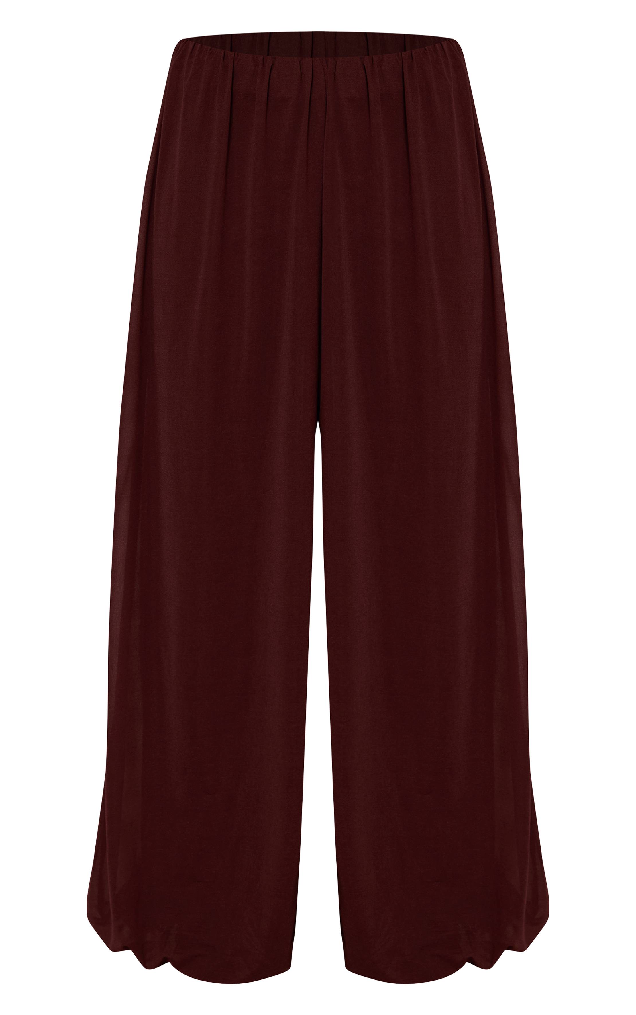 Chocolat Pantalon Ballon En Mousseline Légère