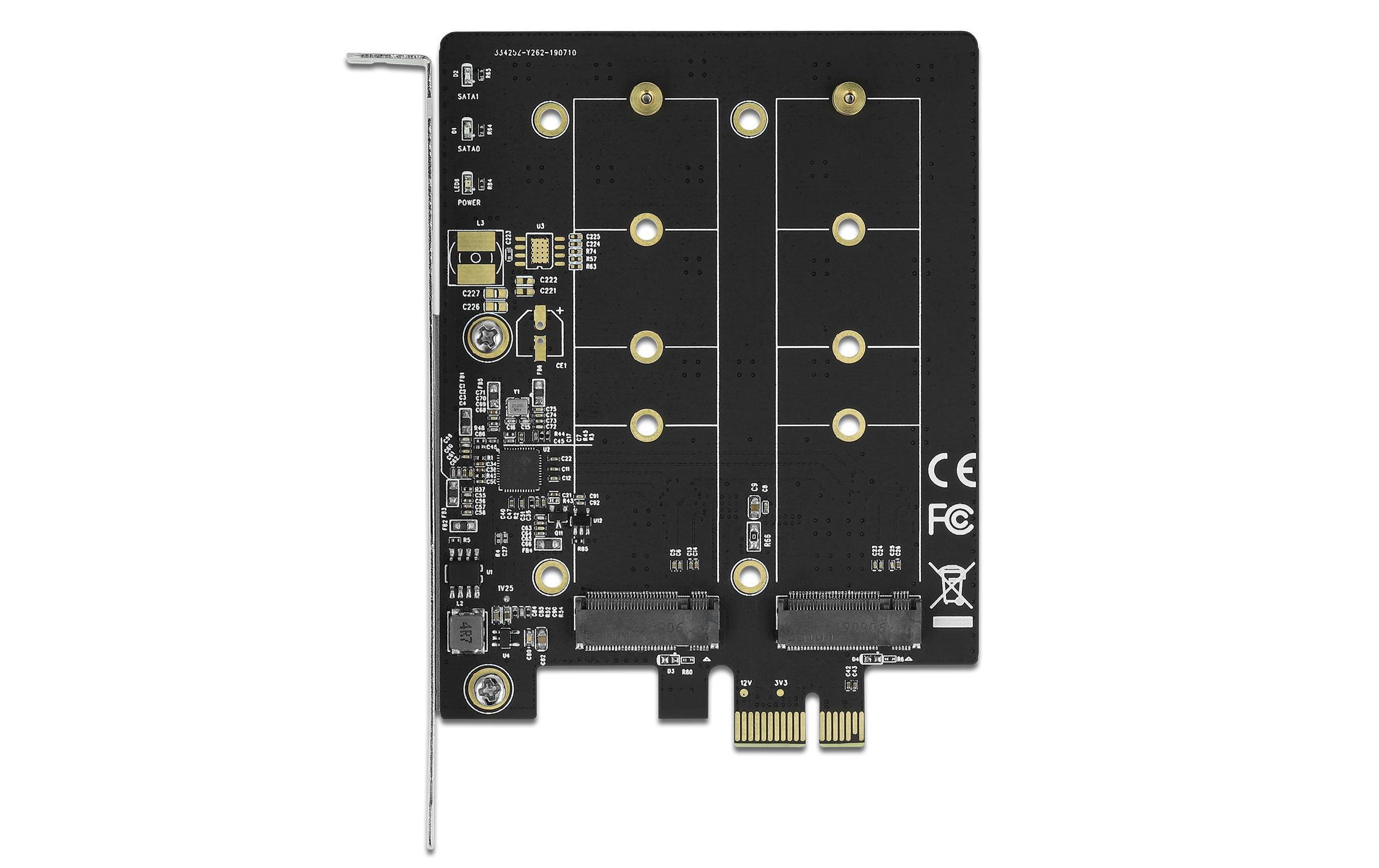 Host Bus Adapter PCIe x1 Karte zu 2x M.2 Key B bootfähigDelock PCI Express x1 Karte zu 2 x intern M.2 Key B