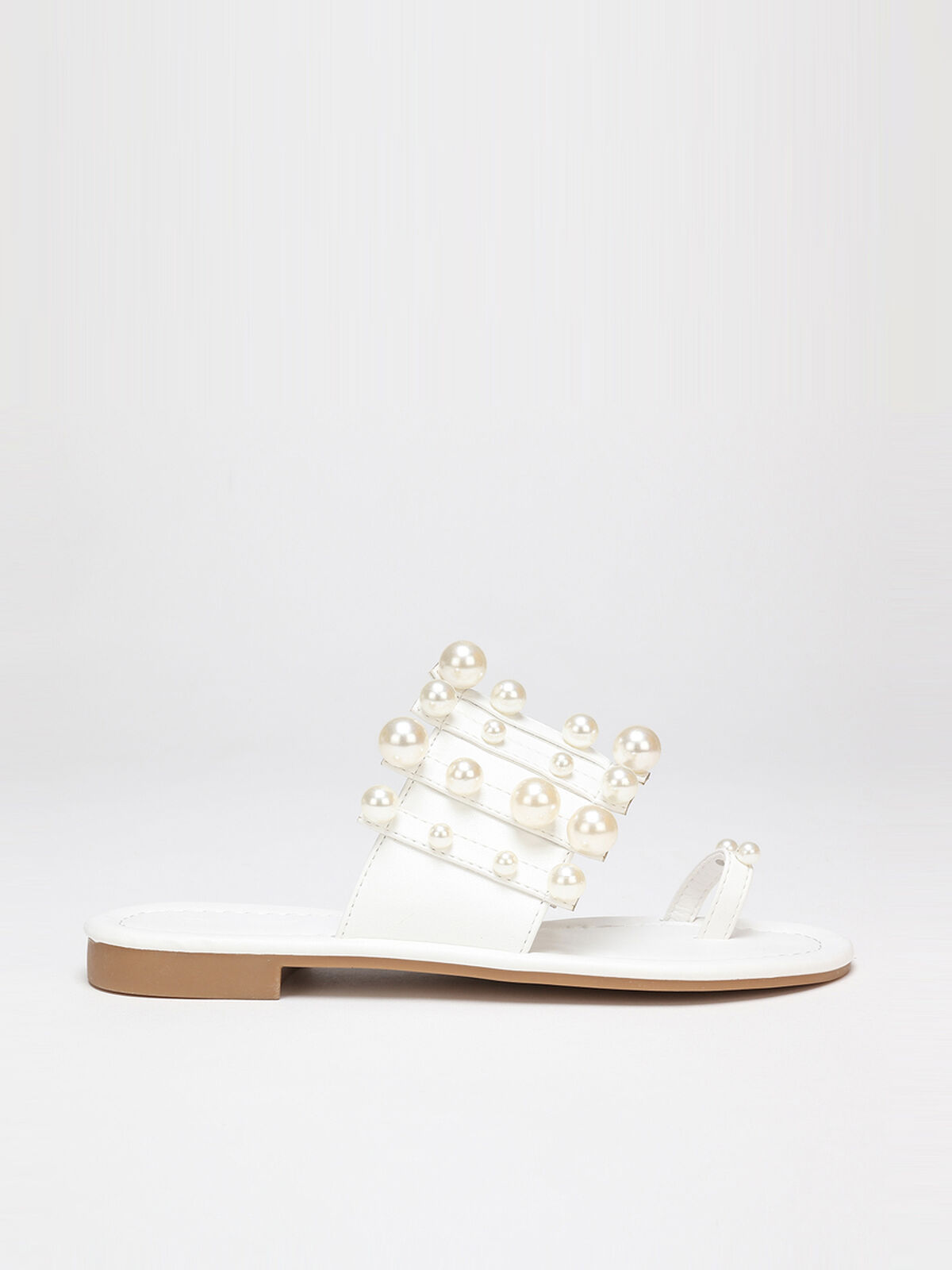 Mules à perles- Blanc