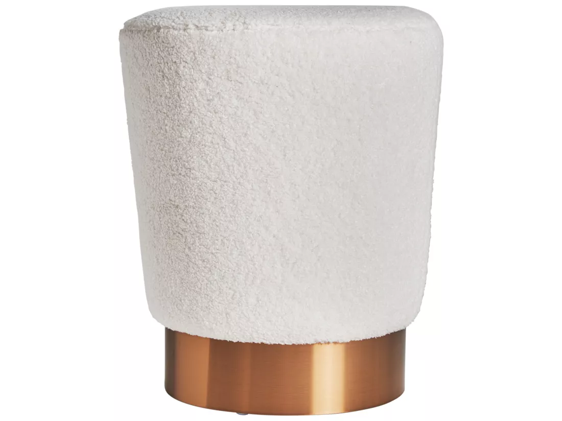 Repose- pied en coton bouclé blanc 35x35x43 cm