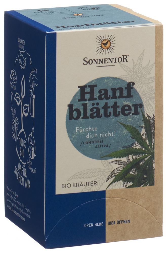 SONNENTOR Hanfblätter<br>18 Stück, Beutel, TEES, BIO