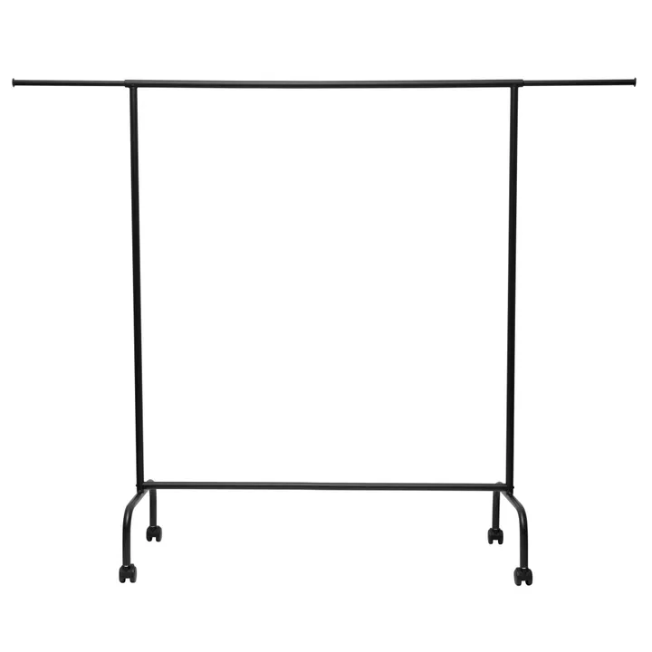 Garderobestativ, med hjul, sort metal