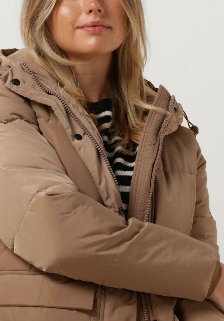 NOTRE-V camel notre-v gewatteerde jas puffer coat midi