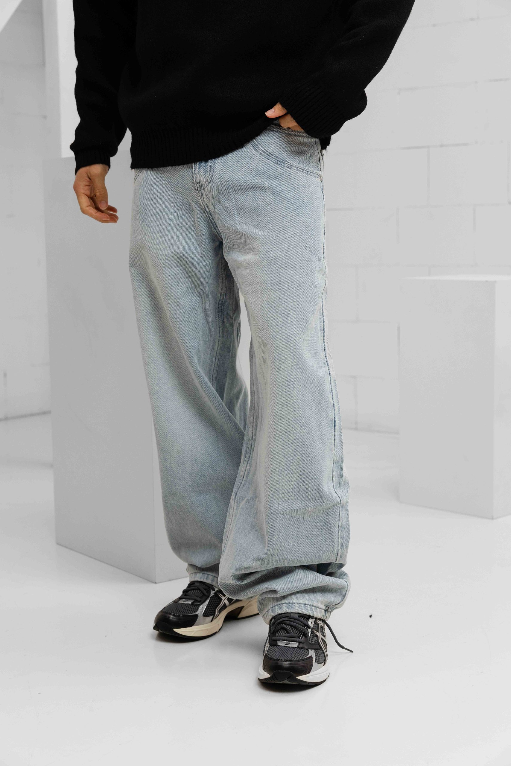 Project x Paris Barrel Fit Jeans Heren Lichtblauw