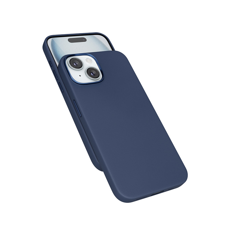 iPhone 15 Mag  MagSafe Echtleder Hülle (81110131600001) - Blau