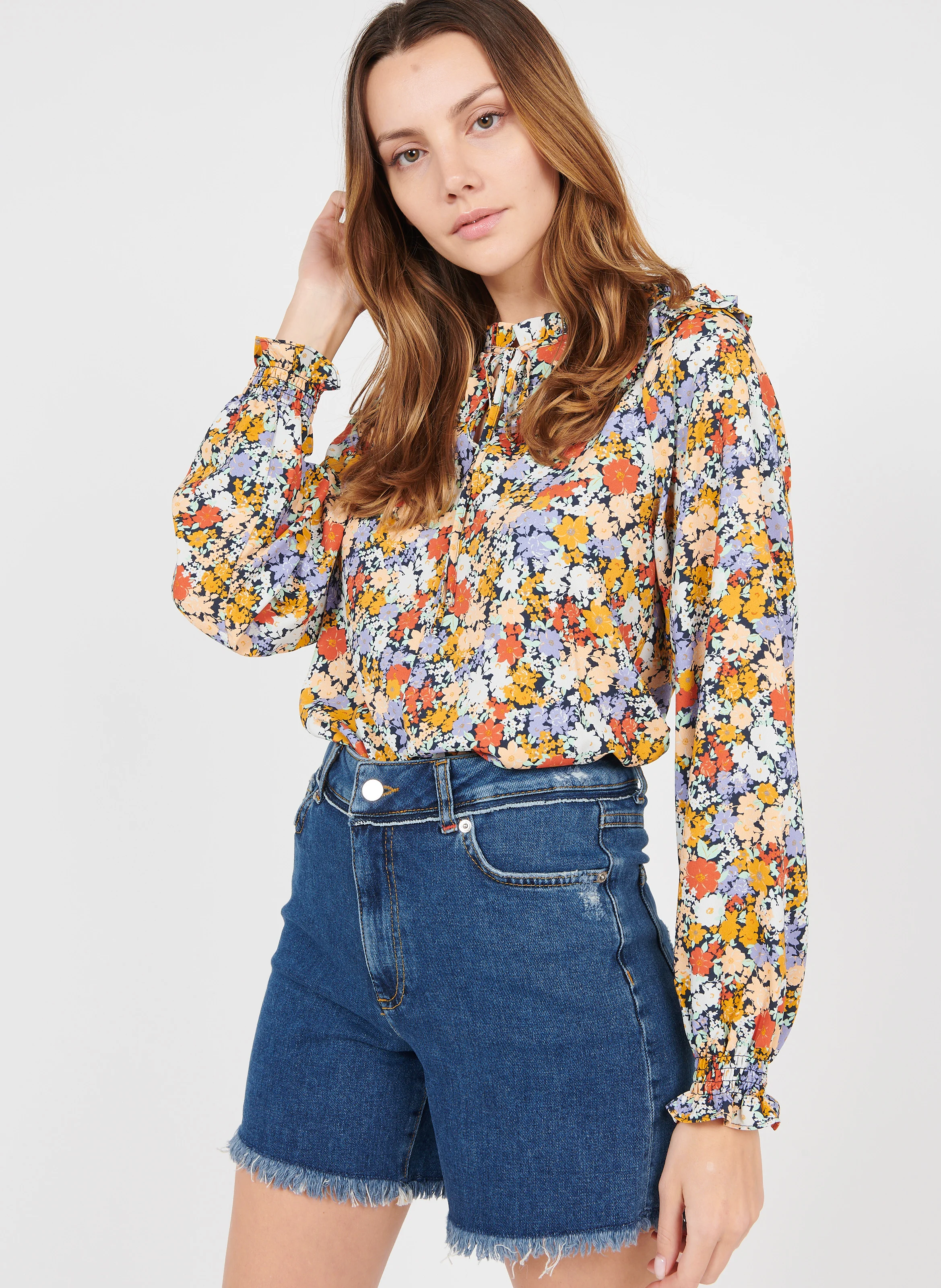 BISCROMA - Top col tunisien imprimé floral | Multicolore