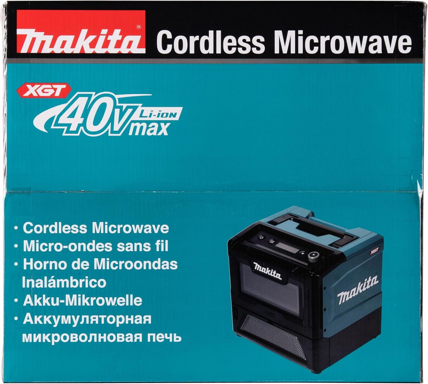Makita MW001GZ Akku-Mikrowelle 40V max. 350/500 W, 8 l (ohne Akku, ohne Ladegerät)