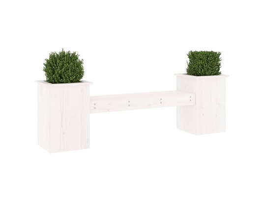 VIDAXL - Banc de jardin Banc avec jardinières blanc 184,5x39,5x56,5 cm bois massif p...