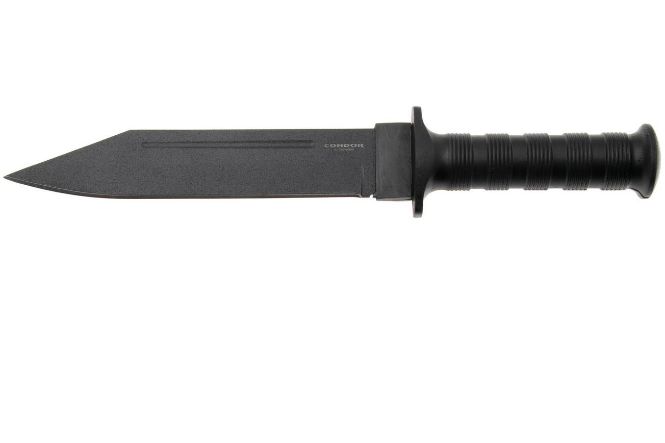 Condor Darkxason CTK1338-7.7HC Powdercoated 1075, Black Polypropylene, vaststaand mes
