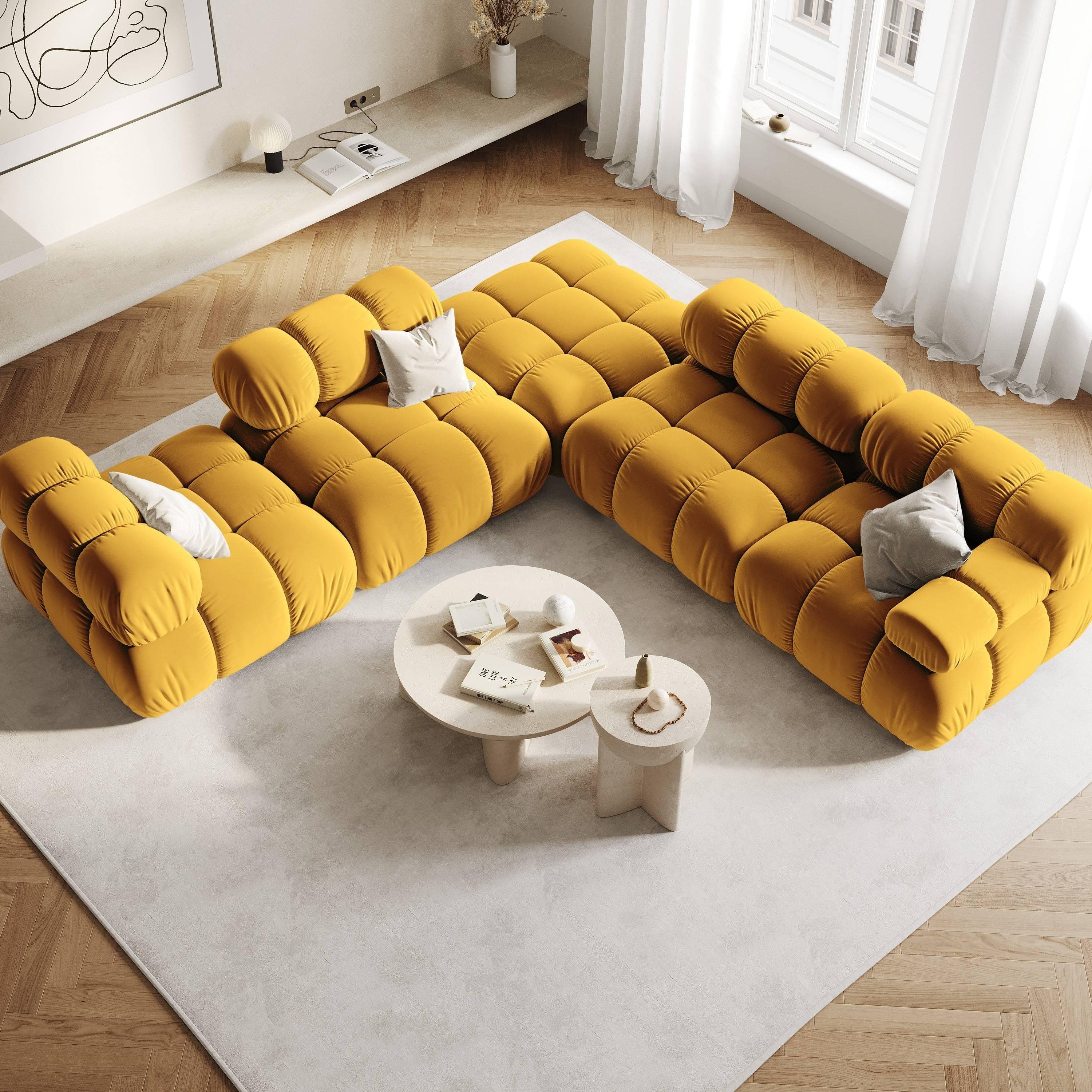Milo Casa Tropea Modulair Bank Element - Middenstuk - Okergeel