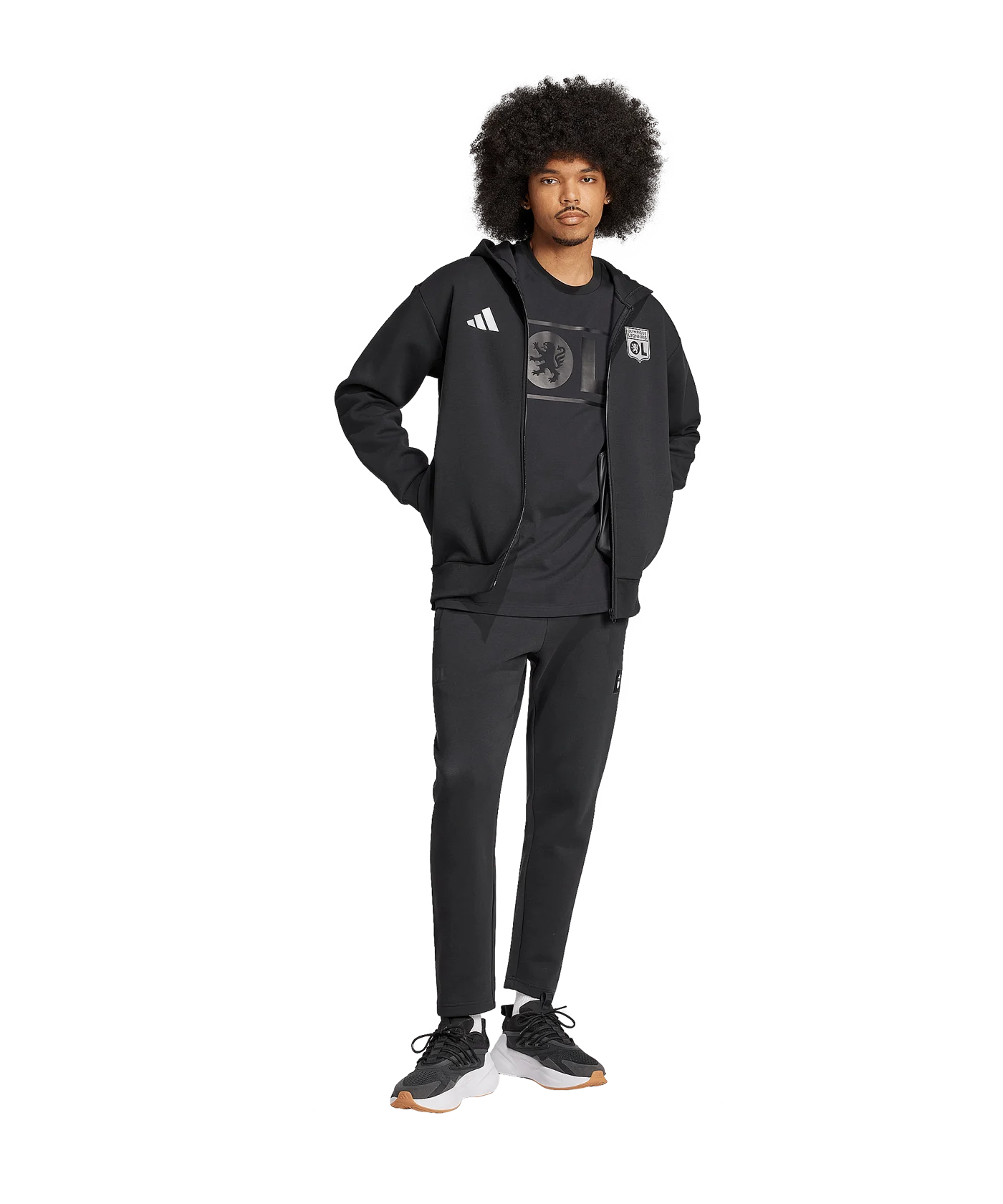adidas Olympique Lyon Anthem Jacke Schwarz