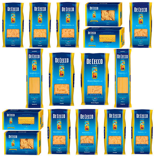 Assortiment de 10kg de pâtes italiennes De Cecco