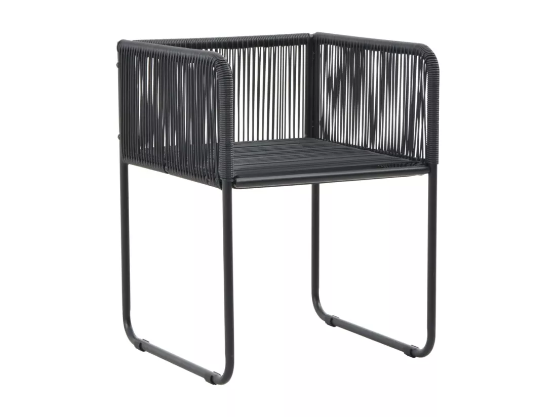 Salon de jardin 9 pcs PVC Résine tressée Noir et marron