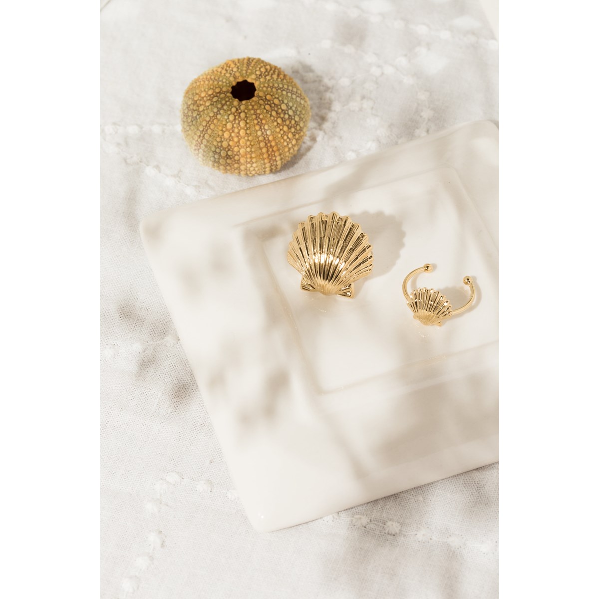 maxi bague coquillage doré à l'or fin - NÉRÉE