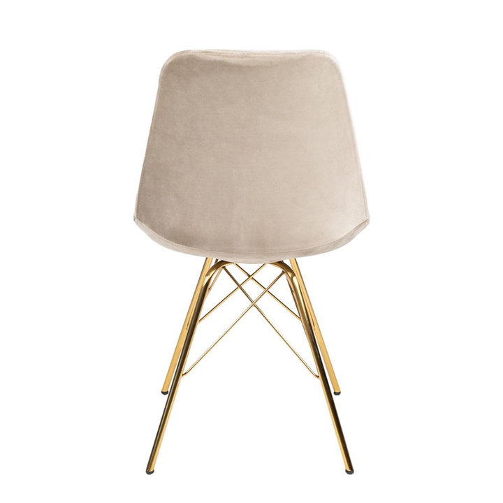 Kick collection - Stoel Velvet Champagne - Goud frame