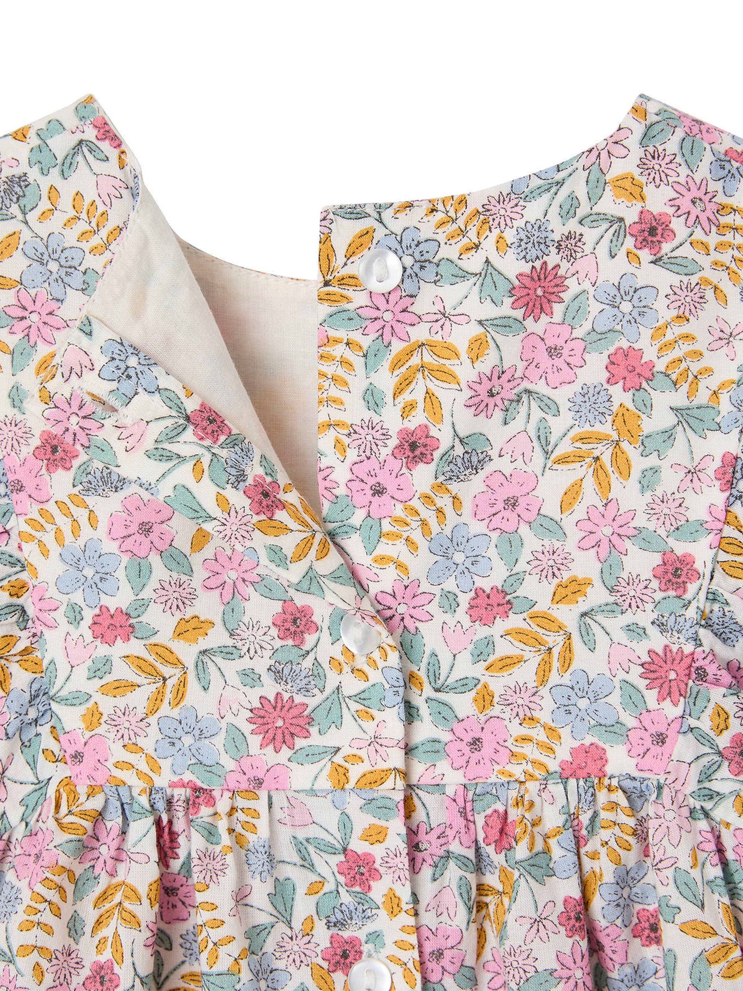 Vertbaudet Mädchen Baby-Set mit Blumen: Kleid & Haarband mehrfarbig