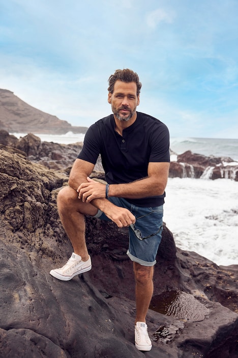 JP 1880 Henley, Bauchfit, Halbarm, Rundhals, bis 8 XL