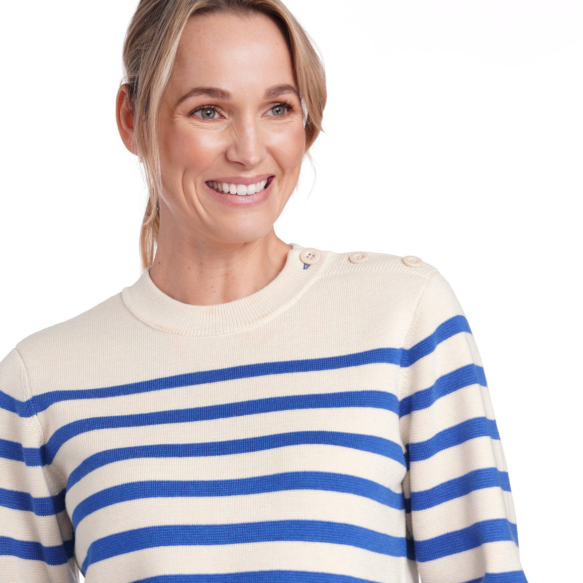 Gina Benotti Damen Strickpullover im Streifen-Look blau / beige