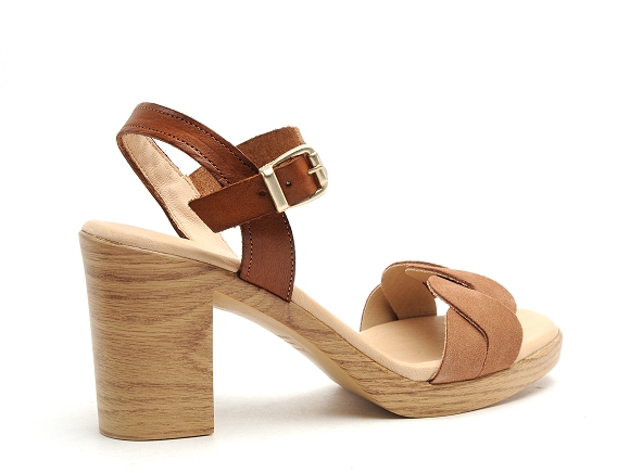 Coco abricot nu pieds talons femme coise marron