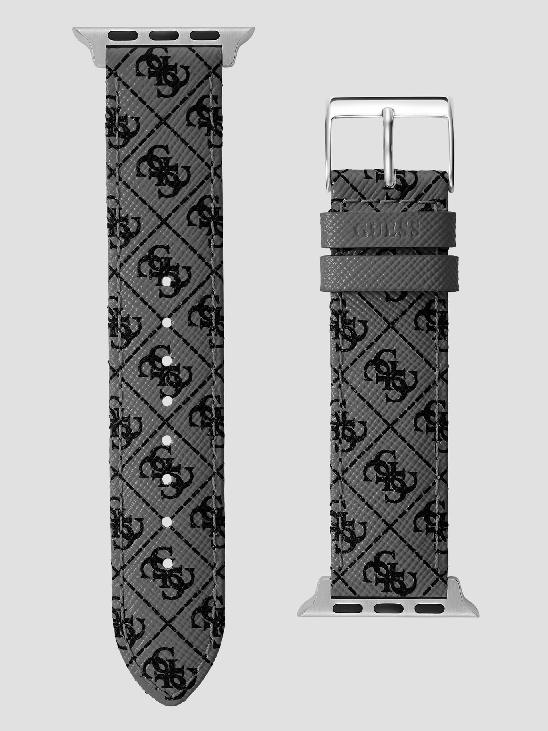 Pulseira de couro cinza Quattro G de 38 a 41 mm para Apple Watch®