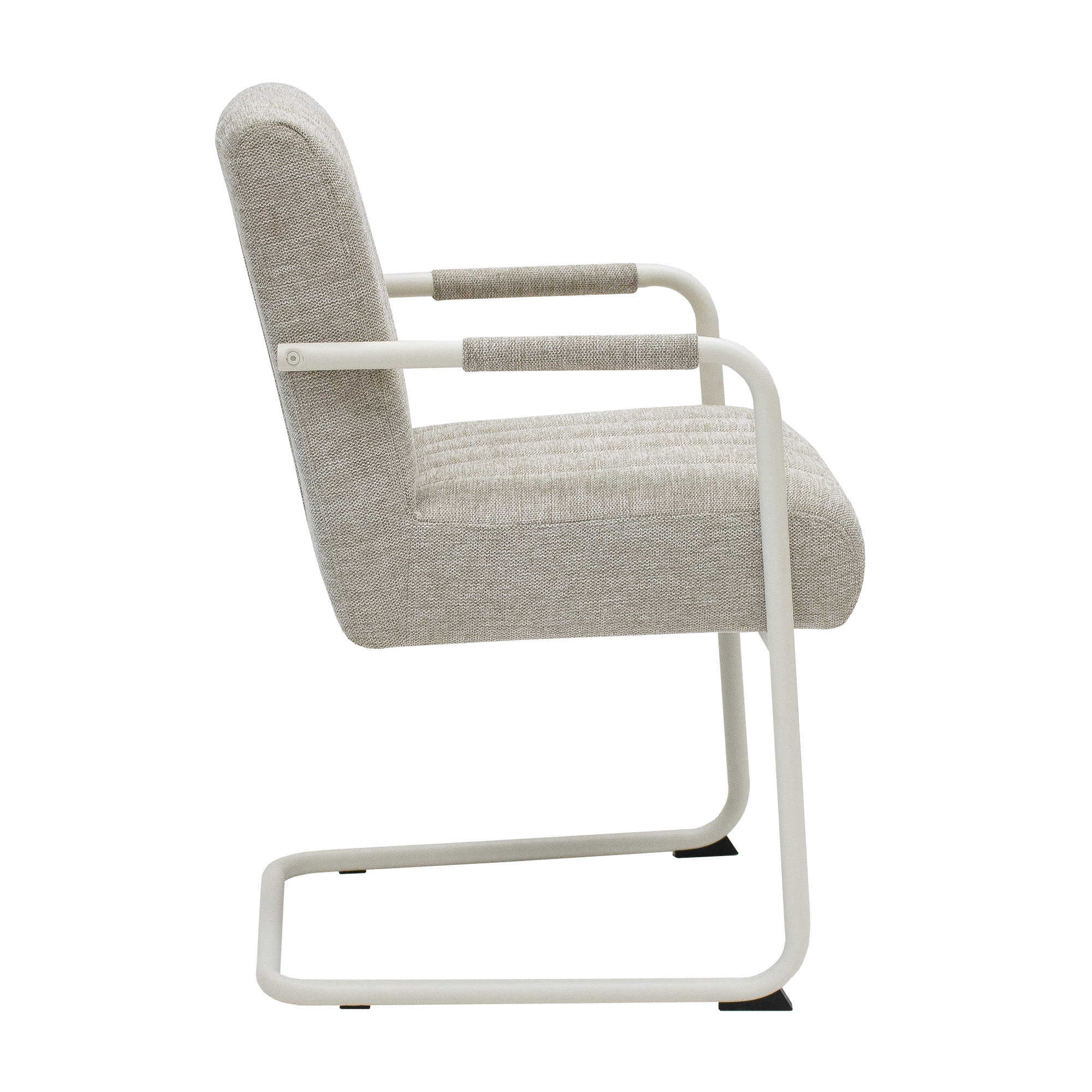 Kick Eetkamerstoel Isa - beige (wit frame)
