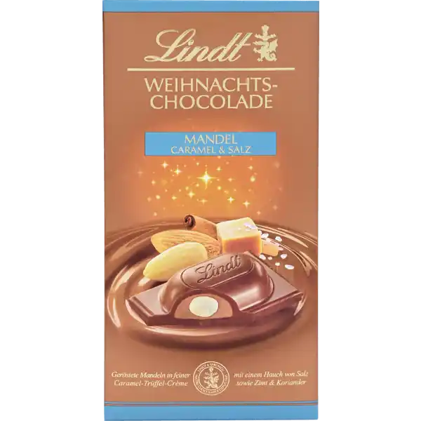 Weihnachts-Chocolade Mandel Caramel und Salz