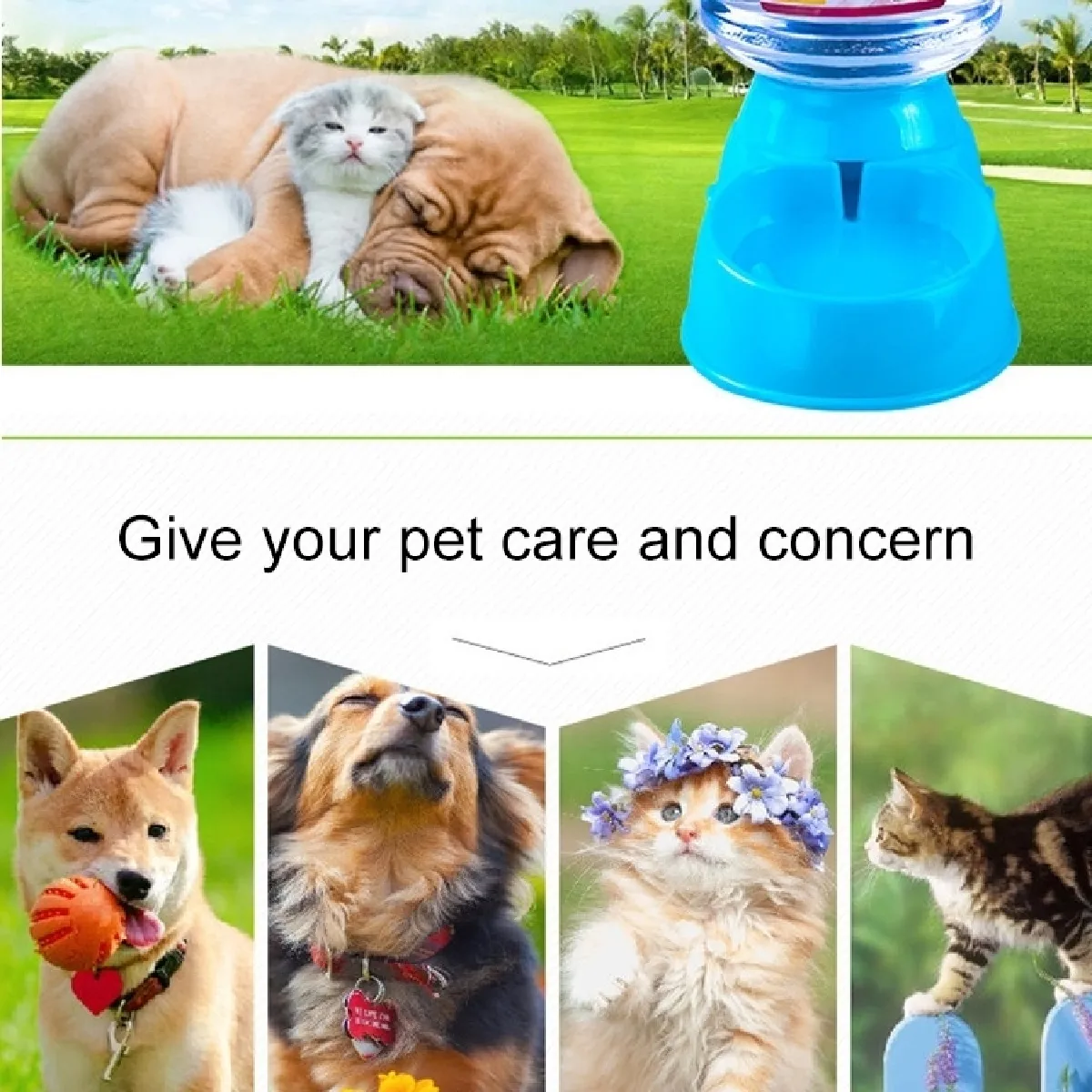 Wewoo Distributeur d'eau animaux - Vert 3.5L