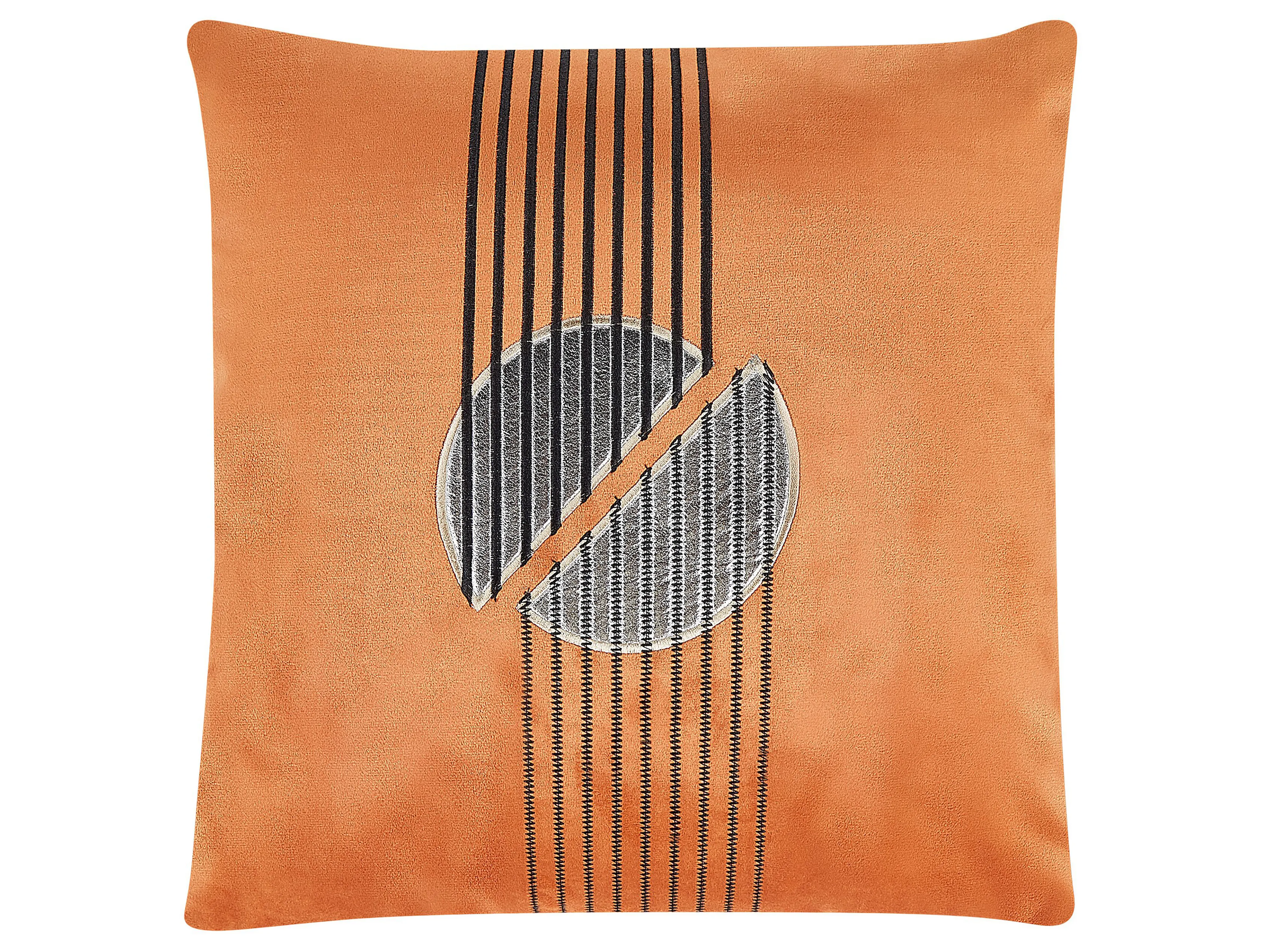 Set van 2 sierkussens CEROPEGIA Fluweel 45 x 45 cm Oranje geometrisch patroon