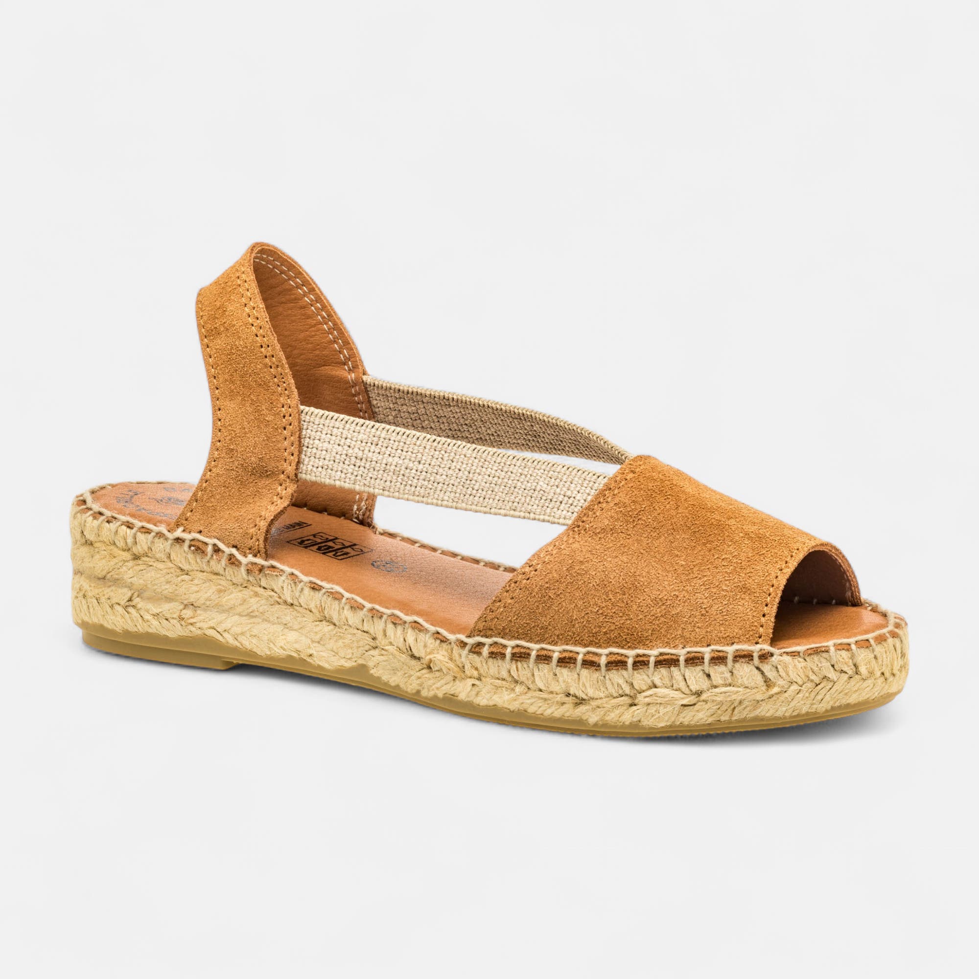Espadrilles Femme en cuir camel
