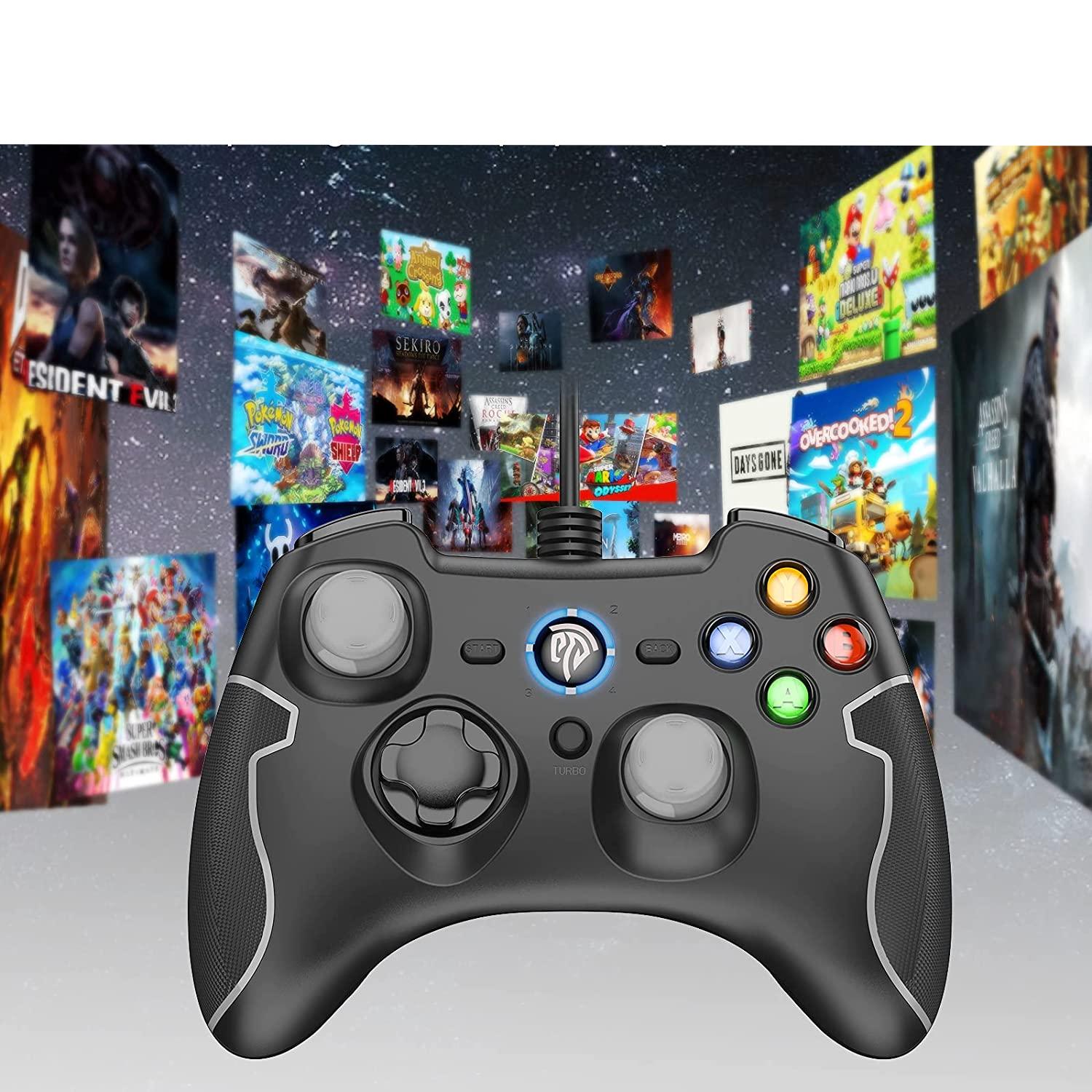 Kabelgebundener Game Controller für Sony PlayStation PS3 / PC / Android (ESM-9100) - Dunkelgrau