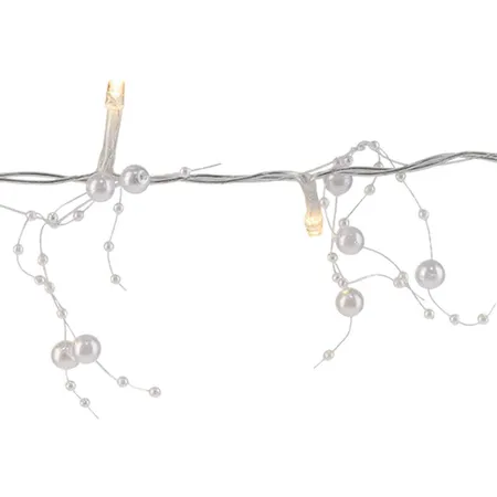 Idena LED Perlen Lichterkette 20 LED, warm weiß, batteriebetrieben, Timer Funktion, Innenbereich