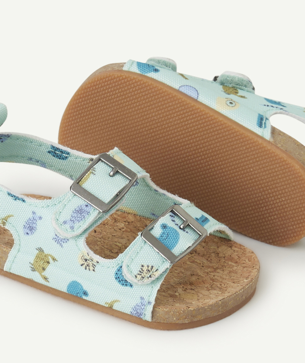 sandales ouvertes bébé garçon à scratch vertes imprimé croco