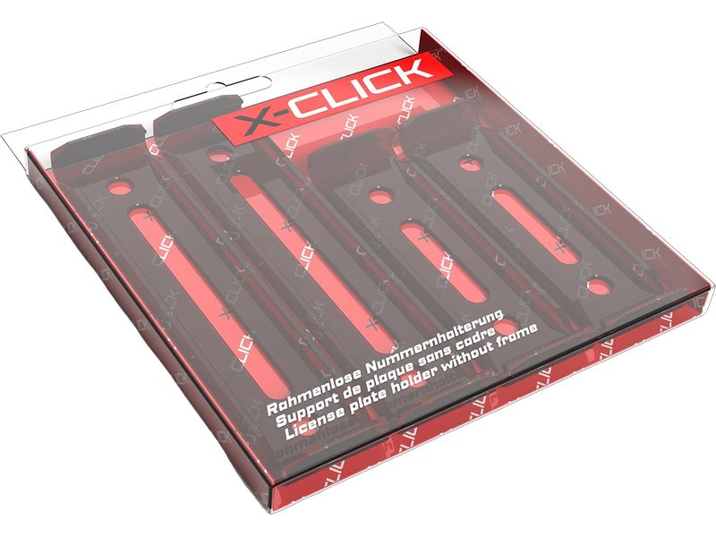 X-Click Rahmenloser Nummernhalter Shadow Black, 30 x 8 cm/5 Klick-Kennzeichenhalter für Wechselschilder