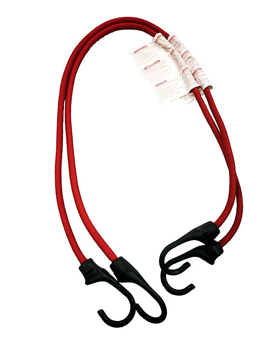 Lot de 2 tendeurs élastiques à crochet rouge ø8 mm, 80 cm