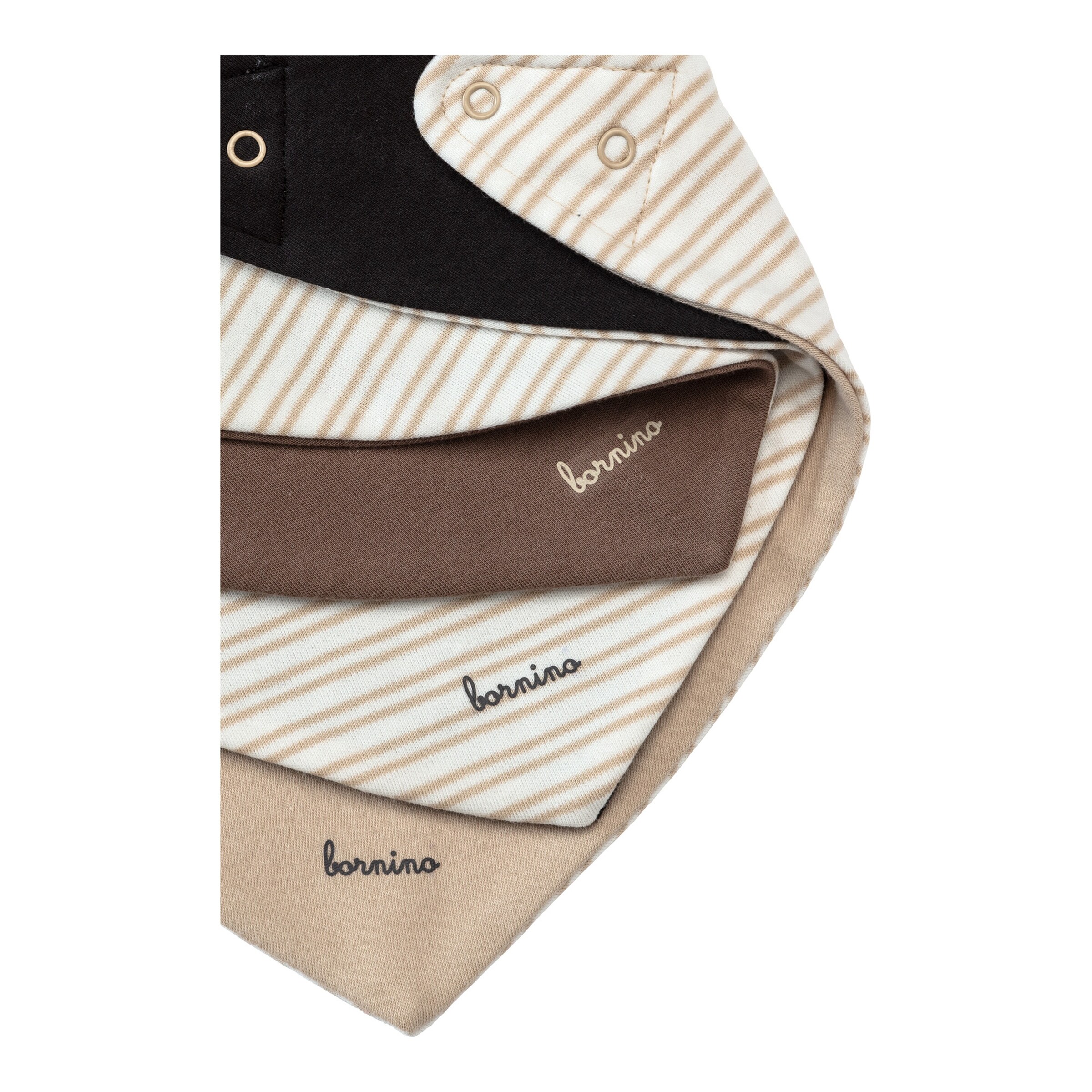 Bornino - Lieblinge 3er-Pack Wende-Dreieckstücher beige/braun/schwarz