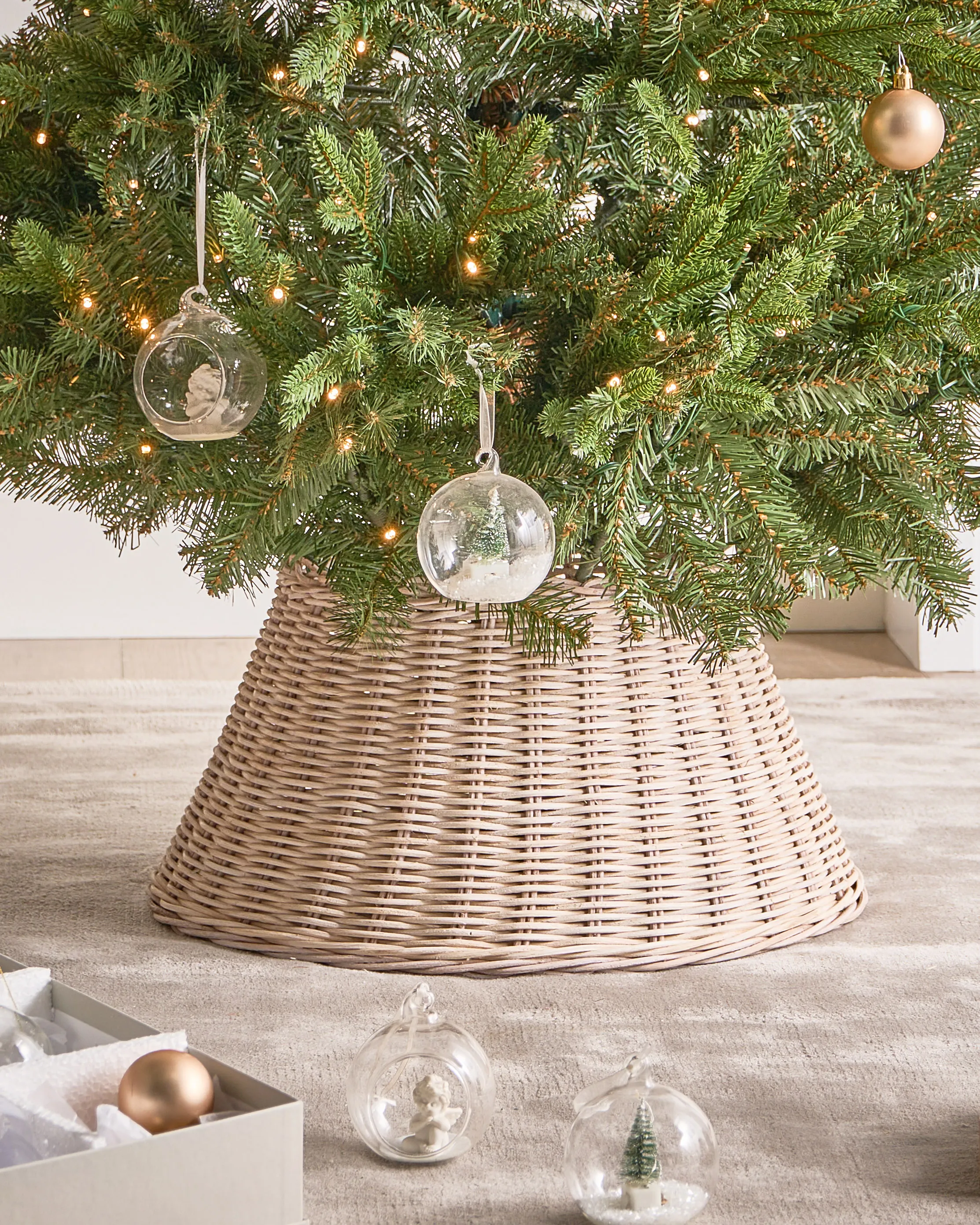 Kerstboomrok FLOCON Rotan Lichtbruin 47 cm