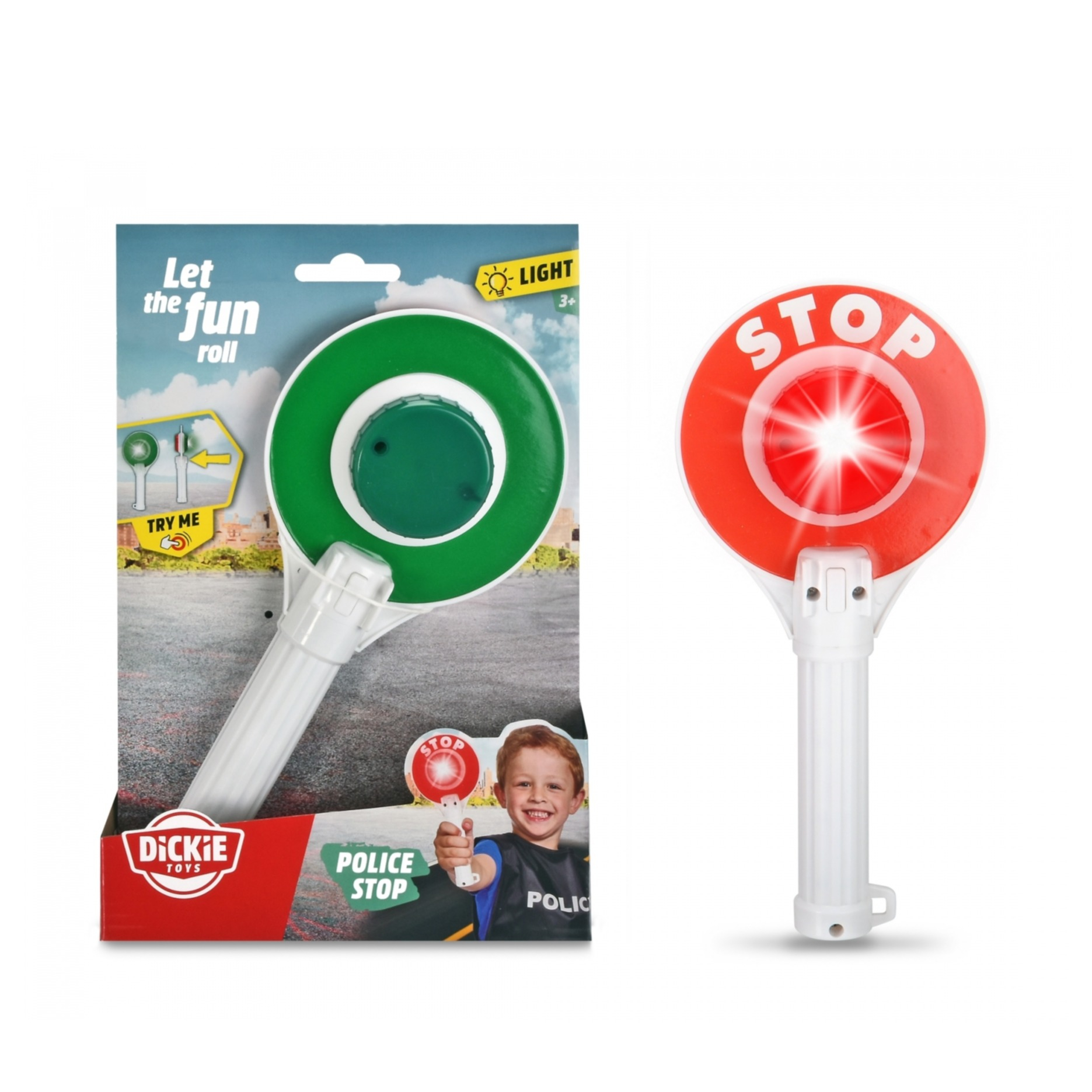 Police Stop Signal Schild Kinder Spielzeug Polizeikelle mit Licht inkl. Batterien (203342008)