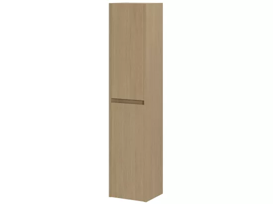 Colonne Meuble de salle de bain en mélamine coloris chêne - Longueur 30 x profondeur 27 x Hauteur 140 cm