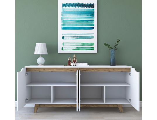 CONCEPT1 - Bahut Gd102 1874 noyer blanc 180 x 45 x 78,6cm