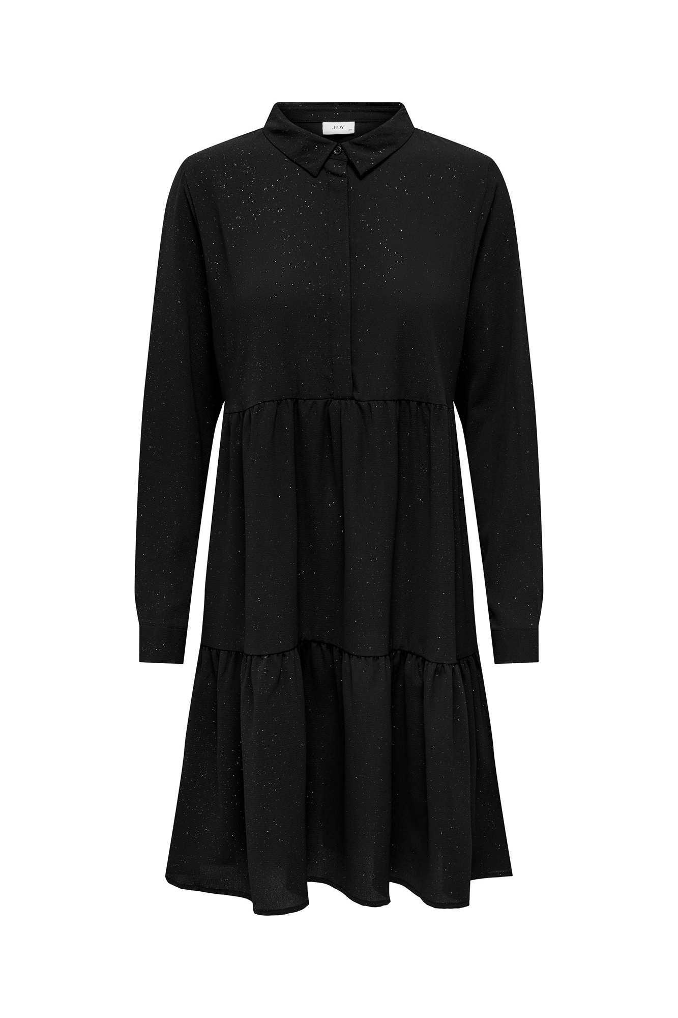Vestido curto brilhante estilo camisa