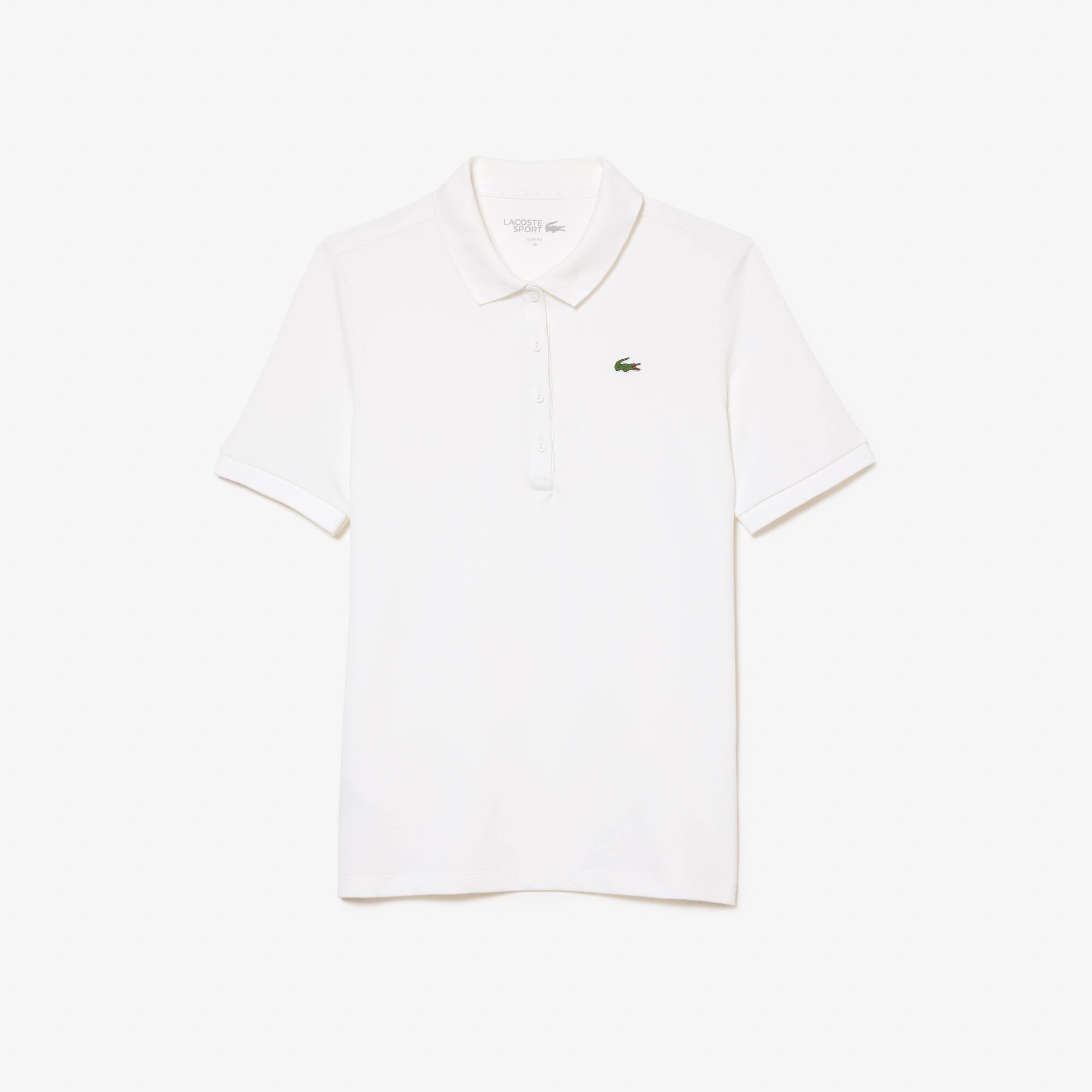 Polo femme slim fit Golf Lacoste SPORT ultra-dry en coton biologique Manches Courtes - Blanc - Lacoste - Femme